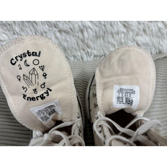 Converse Chuck Taylor All Star Lift Shoes Womens Size 7 Egret Star Print Hi Top - Picture 9 of 11